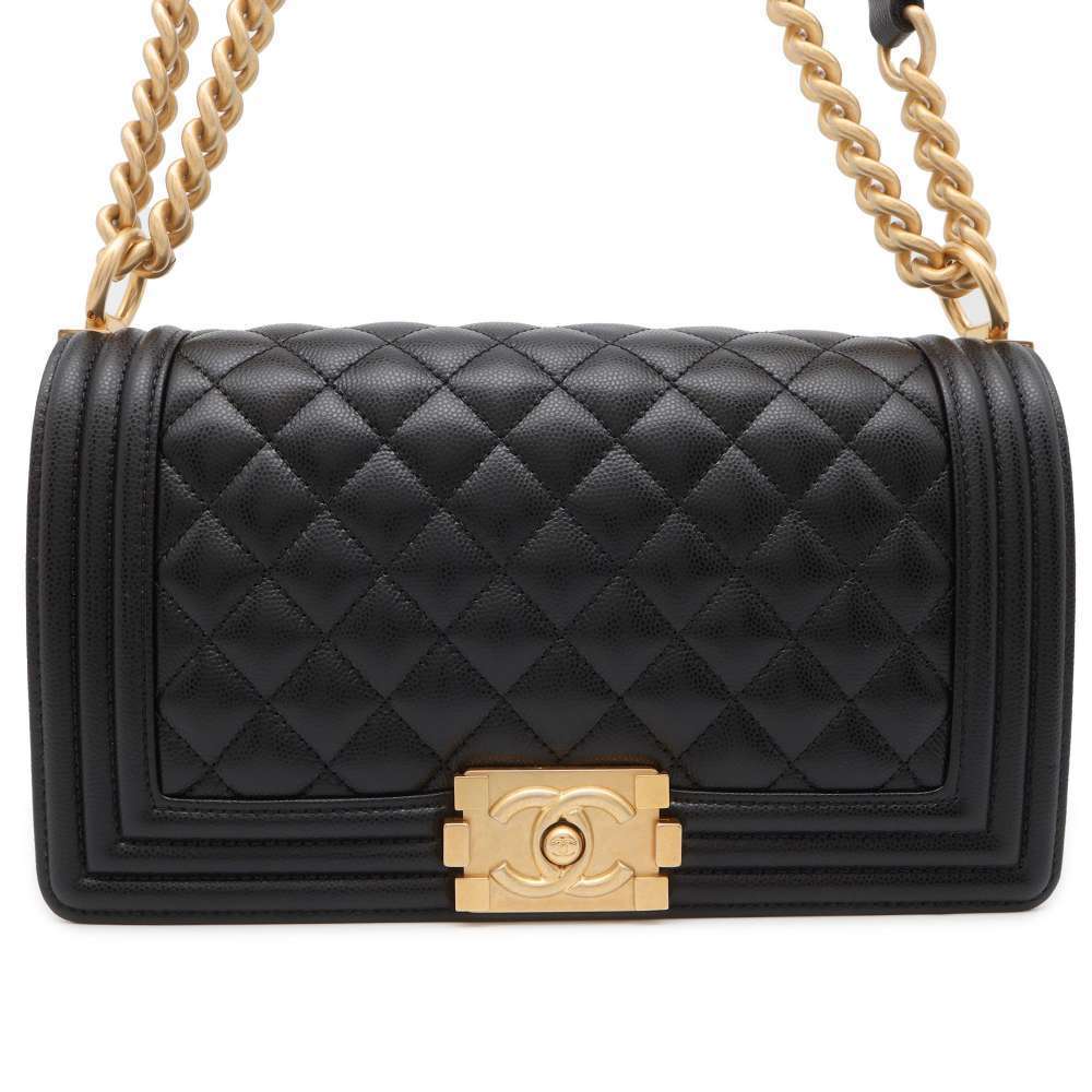 Chanel Boy Chanel Caviar Shoulder Bag Black